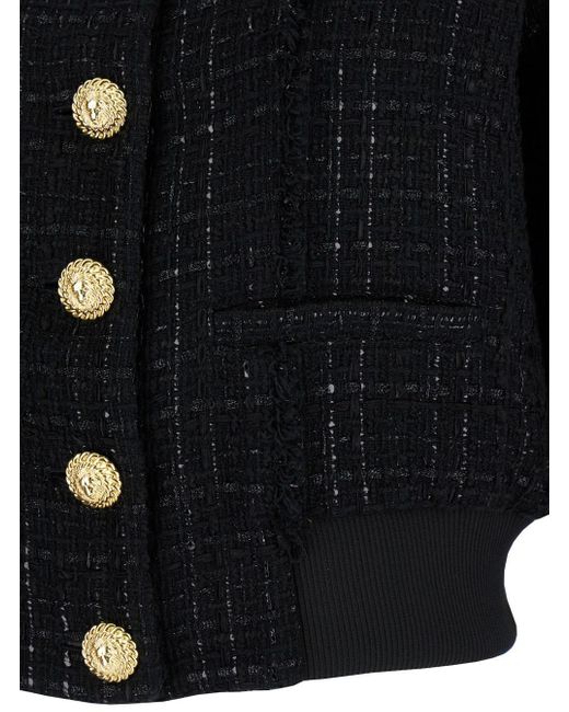 Balmain Black Crop Cardigan With Buttons