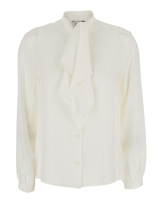 Max Mara White Elegant Shirt With Classic Collar And Long Sleeves