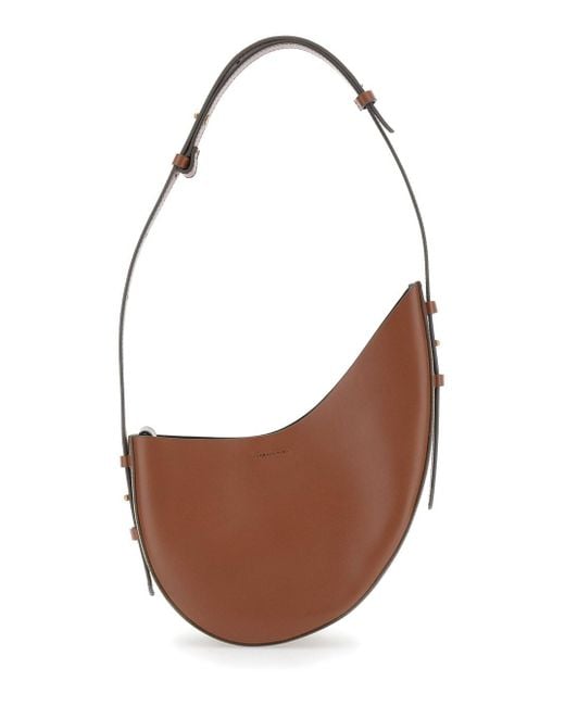 Soeur White 'Wino' Asymmetric Shoulder Bag With Laminated Logo