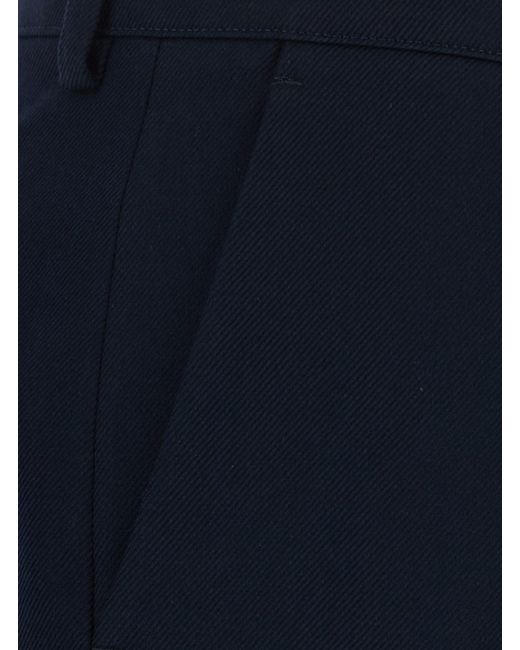 PT Torino Blue Pants With Soft Wool And Cotton Bull Hems For