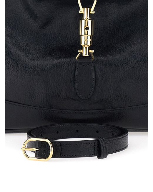 Gucci Black Shoulder Bag 'Jackie' With Strap And Front Closure