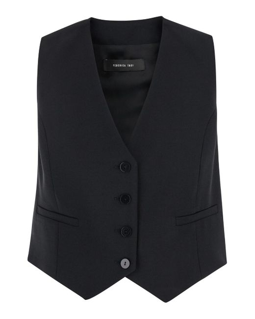 FEDERICA TOSI Black Vest With Buttons