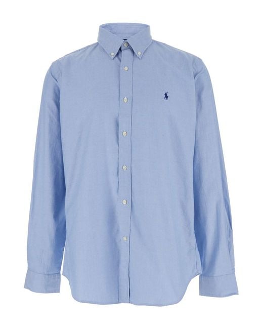 Polo Ralph Lauren Blue Shirt Custom Fit for men