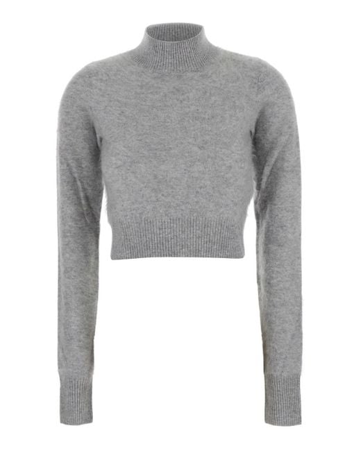 Sportmax Gray Mock Collar Sweater