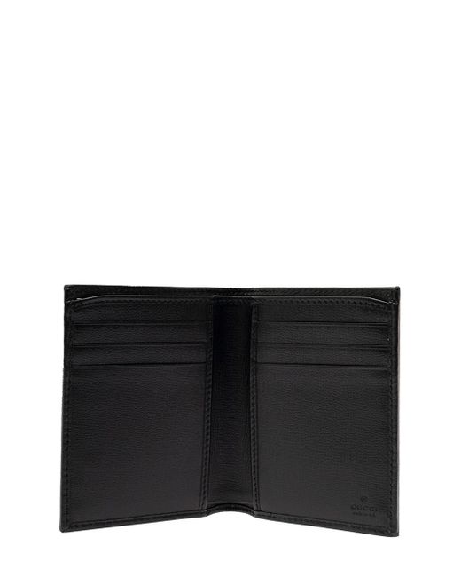 Gucci Black And Bifold Wallet With Gg Patch for men