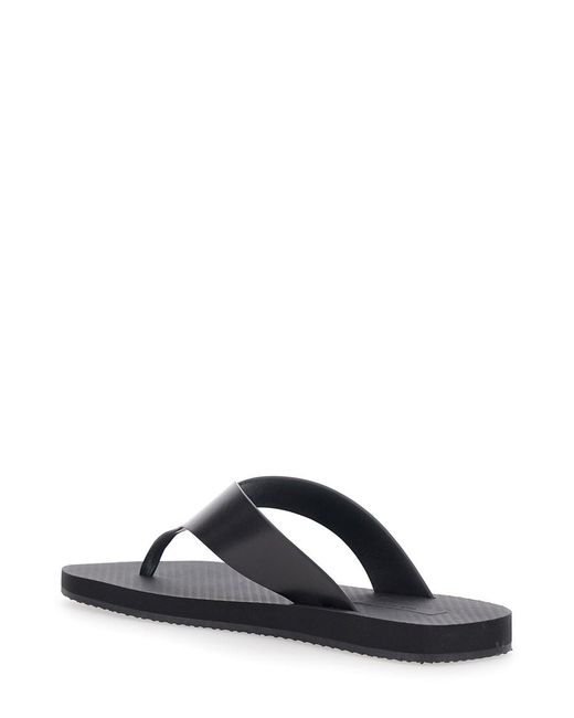 The Row Black Flip Flops 'Ginza'