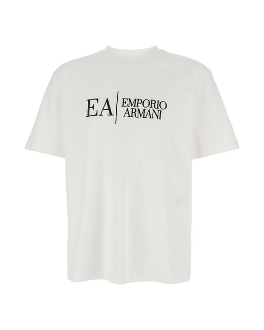 Emporio Armani White Crew Neck T-Shirt Cotton for men