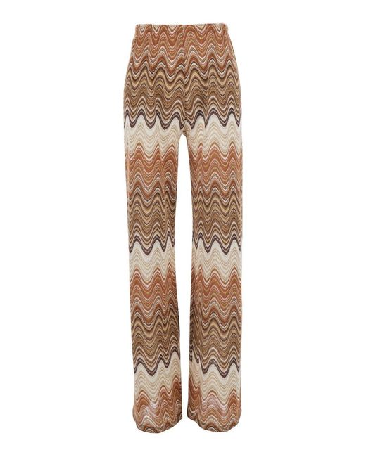 Mc2 Saint Barth Natural Pants Tonia Sea Wave Lurex