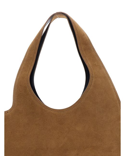 Coperni Brown 'Double Heart' Shoulder Bag With Cut-Out Handle And Hear