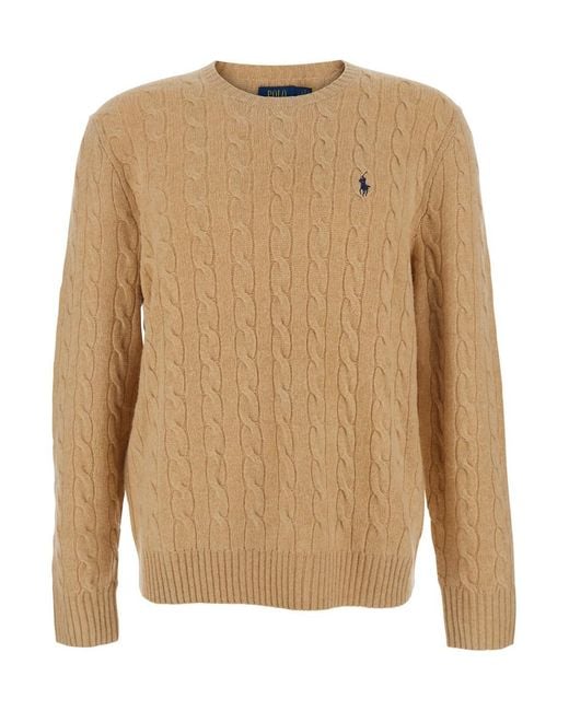 Polo Ralph Lauren Natural Crew Neck Sweater, Wool-Cashmere for men