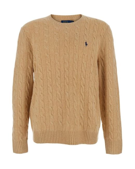 Polo Ralph Lauren Natural Cable Neat Wool Casemere Sweater for men
