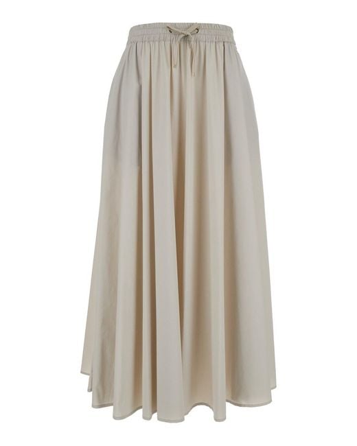 Herno White Maxi Dress With Drawstring
