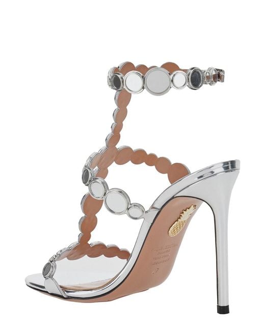 Aquazzura Metallic Heeled Sandals Afterglow Sandal 105