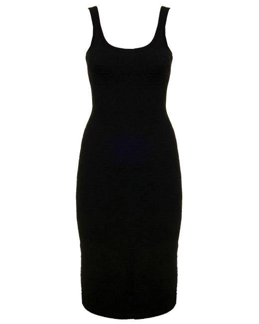 Fendi Black Ff Woman's Viscose Dress