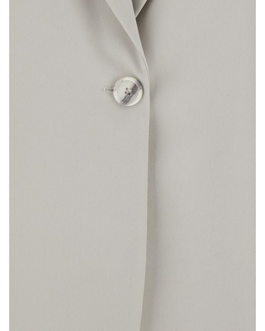 Pinko Gray Jacket With Peak Revers And Chest Pocket