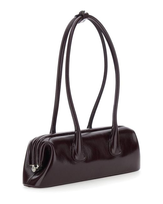 OSOI White Boatwide Mini Bag With Leather Details And Color For Wom