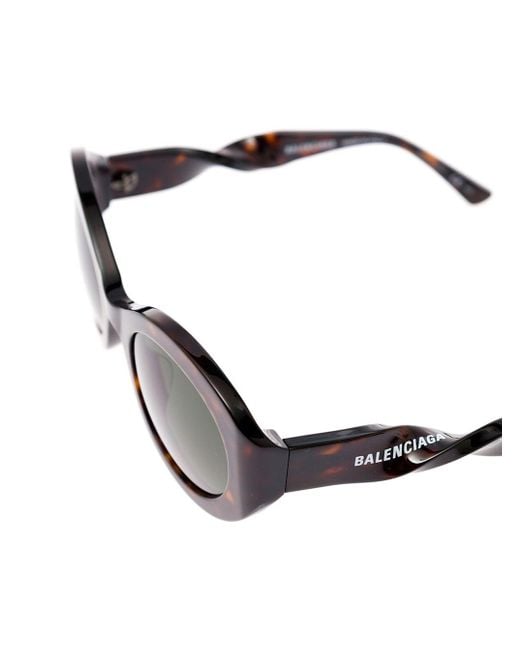 Balenciaga Twist Round Brown Acetate Sunglasses