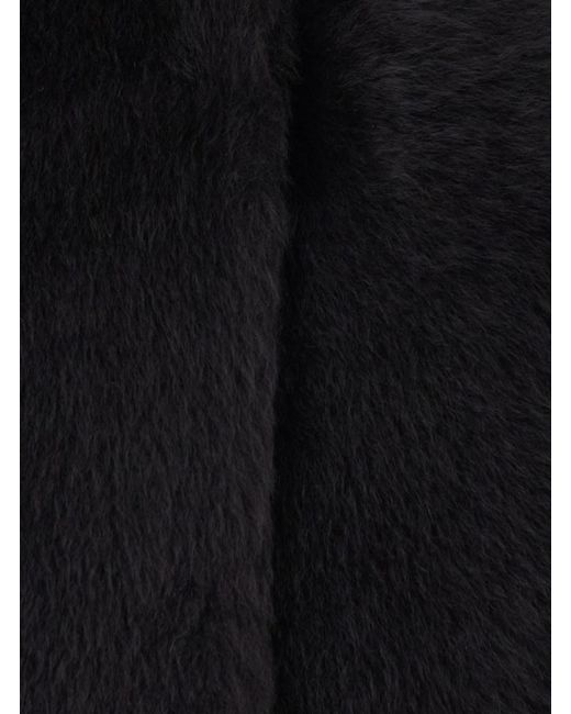 Suprema Blue Shearling Coat With High Collar And Long Sleeves