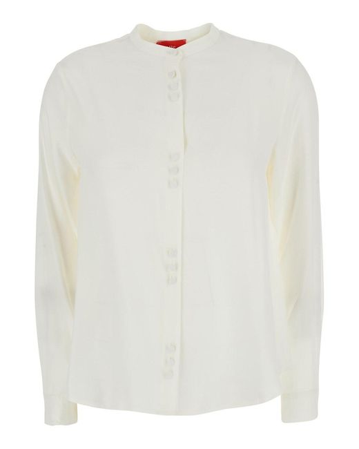 ..,merci White Crew Neck Shirt With Long Sleeves