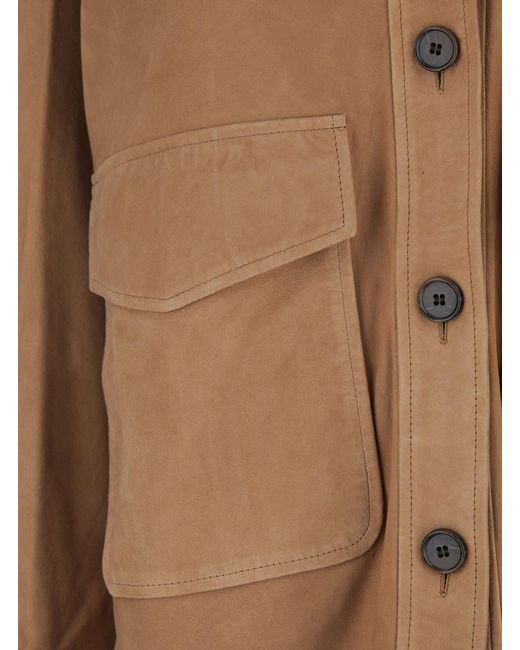 Arma Brown 'Kaylee' Jacket With Classic Collar And Applied Pockets On