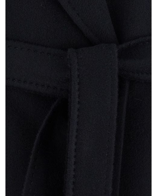 Max Mara Blue 'Dravenna' Flared Coat With Wide Notched Revers A