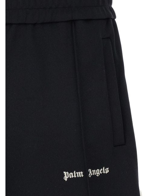 Palm Angels Black Bermuda Shorts With Elastic Waistband for men