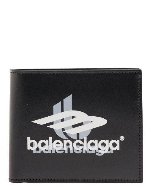 Portafoglio Bifold Con Motivo Layered Sports Stampato di Balenciaga in Black da Uomo