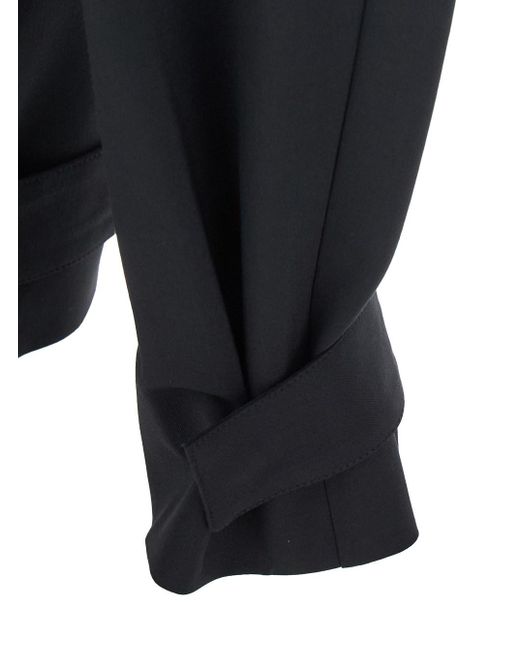 Moncler Genius Blue Trousers With Pleats On The Front And Side Logo Patch
