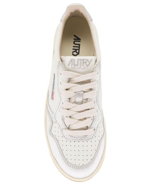 Autry White And Low Top Platform Sneakers With Logo