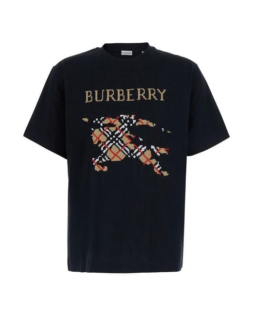 Burberry Black 'Ryan' T-Shirt With Printed Logo On The Front for men