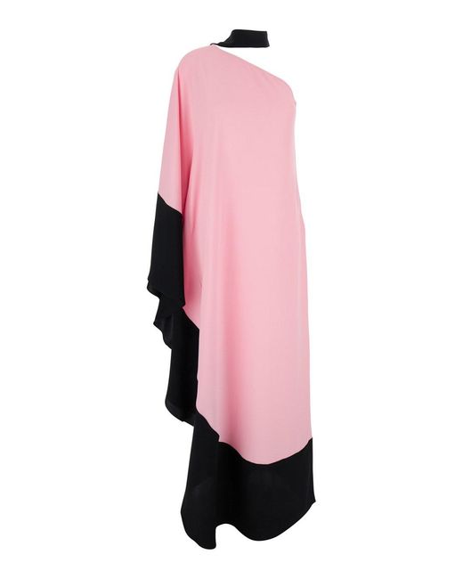 ‎Taller Marmo Pink Olympia One-Sleeve Woven Maxi Dress
