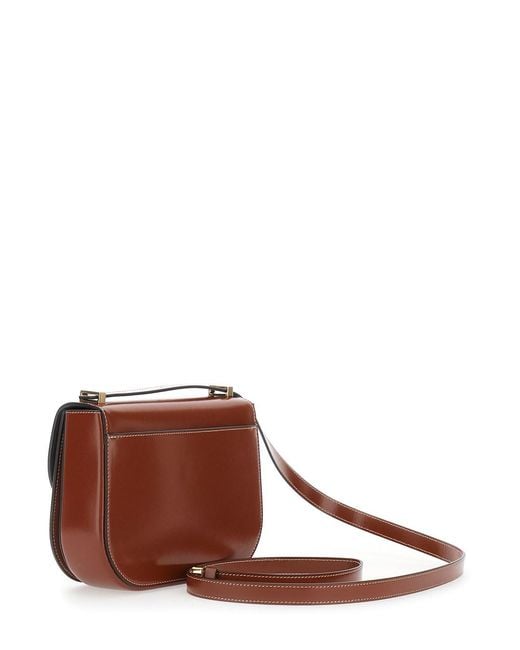 Ferragamo Brown Crossbody Bag With Adjustable Strap And Gancini Plaque