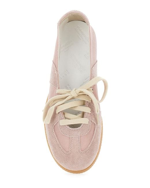 Maison Margiela Pink Low Top Sneakers With Laces On The Front