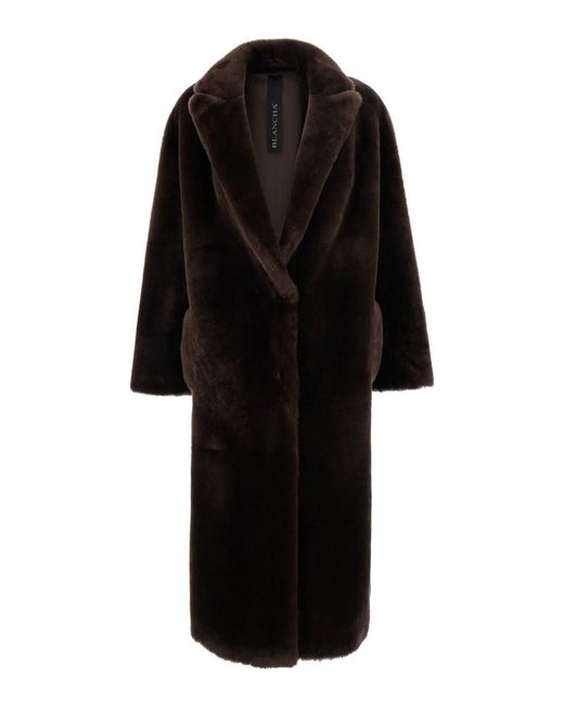 Blancha Black Coat With Notched Collar
