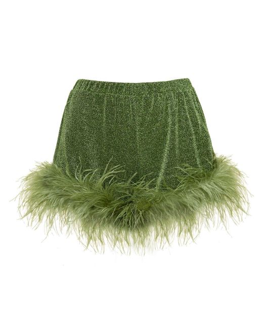 Oseree Green Lumiere Plumage Shorts