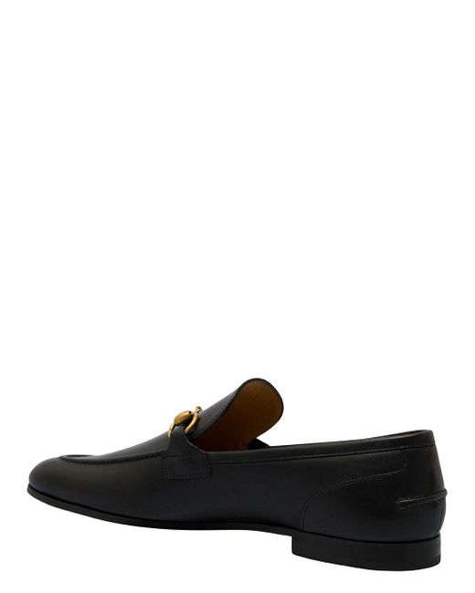 Gucci Black 'Jordaan' Loafers With Horsebit Detail for men