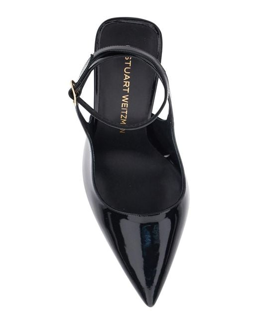 Stuart Weitzman Black Strap Pump Vinnie 100 Leather