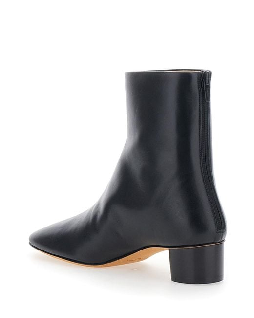 Le Monde Beryl Black 'Carole' Ankle Boots With Medium Block Heel