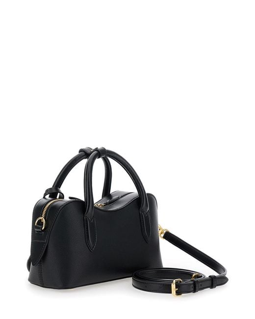 Stella McCartney Black 'Ryder' Small Handbag With Two Top Handles And Front Padlock Detail With Logo