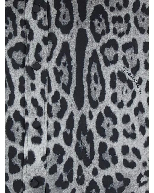 Dolce & Gabbana Black Dolce&Gabbana Super Oversize Leopard Print Silk Shirt for men