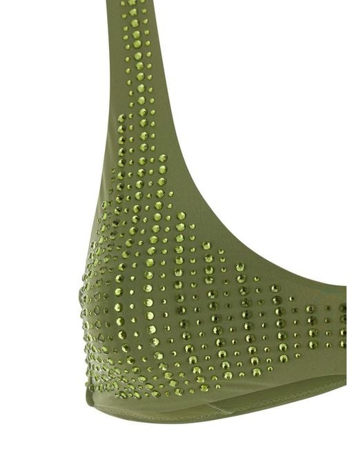 VENUJA Green High-Cut Bikini With Brazilian Cut Brief And All-Over