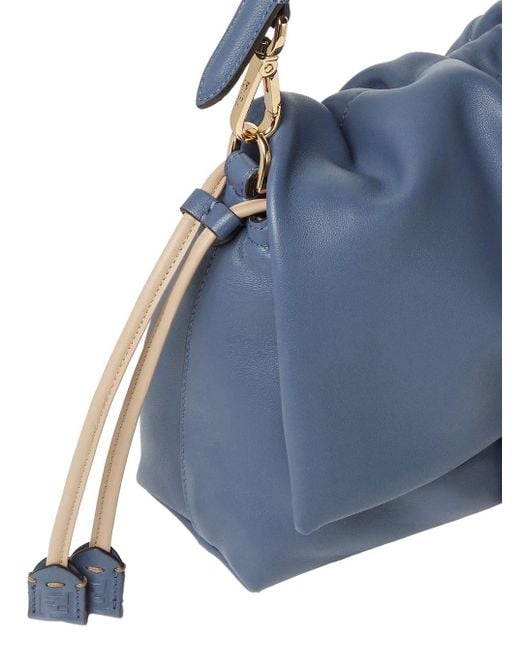 Fendi Blue 'Mamma Baguette Medium' Shoulder Bag With Ff Closure On The
