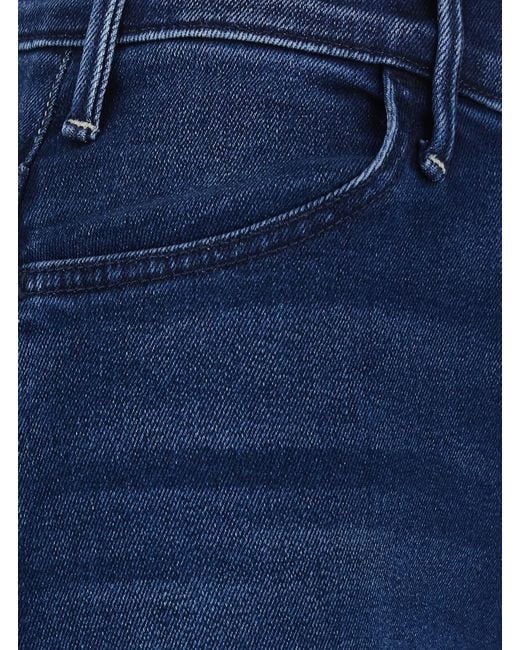 Mother Blue 'The Hustler Roller Sneak' Jeans With Wide Leg And Logo Pa