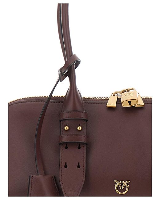 Pinko Purple 'Bowling Horizontal Large' Shoulder Bag With Adjustable An