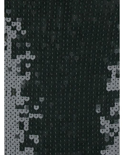 ROTATE BIRGER CHRISTENSEN Green Long Dress With Spaghetti Straps And All-Over Sequins In
