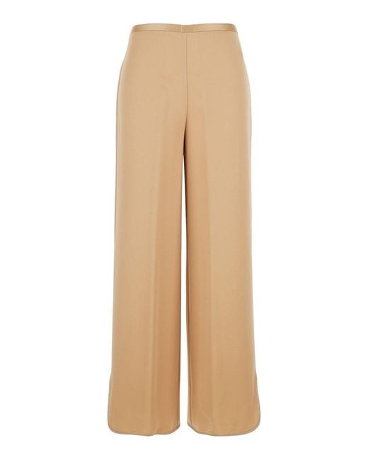 Forte_forte Natural Pants With Rear Elastic Waist And Wide Leg