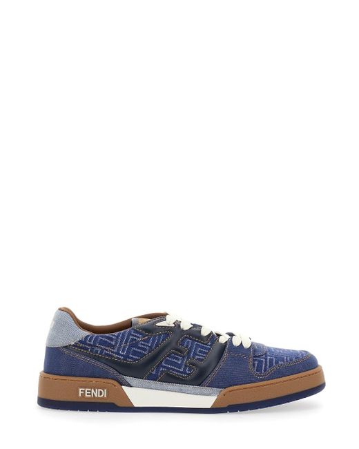 Sneaker Low Top Con Patch Logo Sulla Linguetta di Fendi in Blue da Uomo