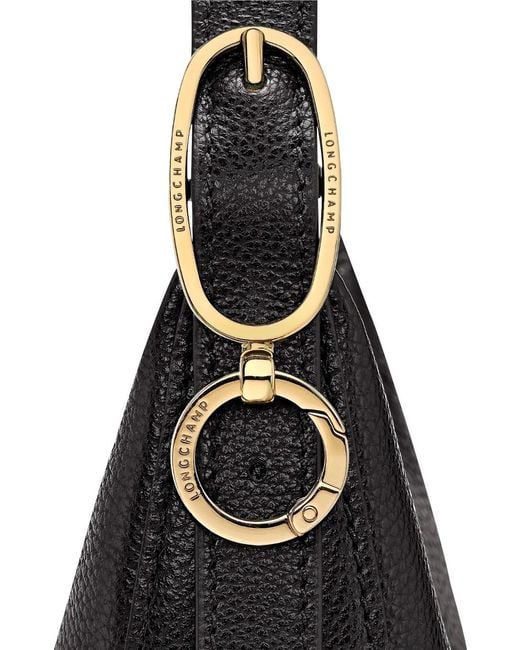 Longchamp Black 'Le Foulonné' Crossbody Bag With Adjustable Strap And