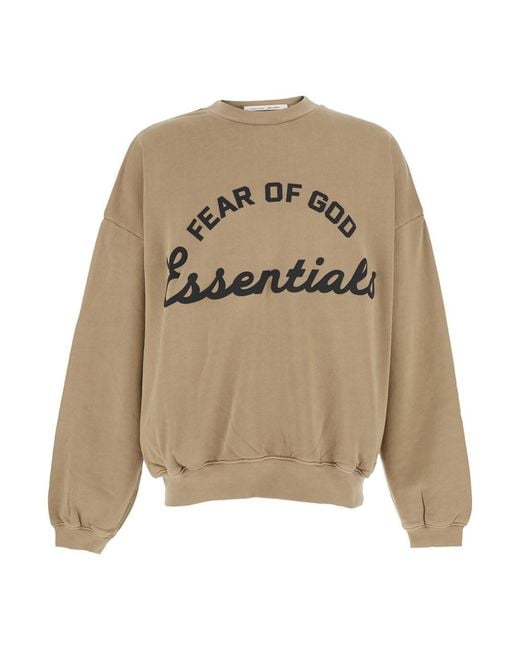 Fear Of God Natural Crewneck Sweatshirt With Dropped Shoulders And Maxi for men