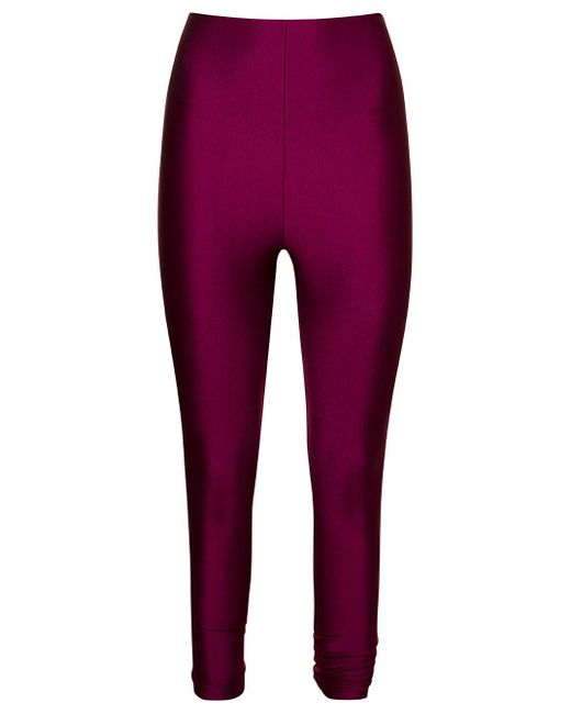 The Andamane Purple 'holly' 80s High-waisted leggings In Stretch Polyamide